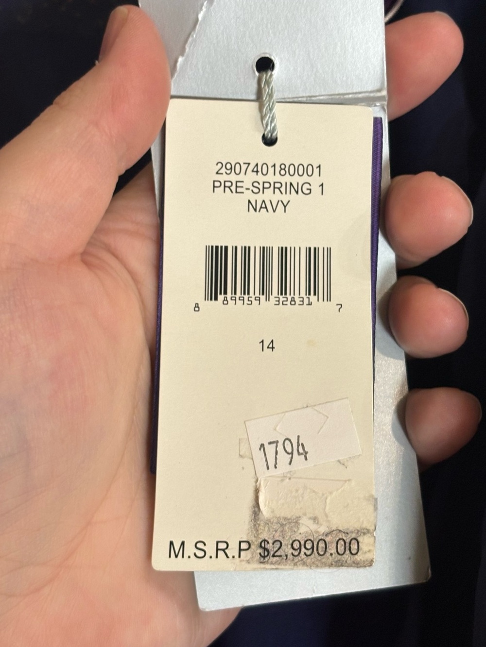Ralph Lauren Purple Label Darabont Long Midi Dress in Navy Silk NWT 14 NO BELT - Picture 11 of 13